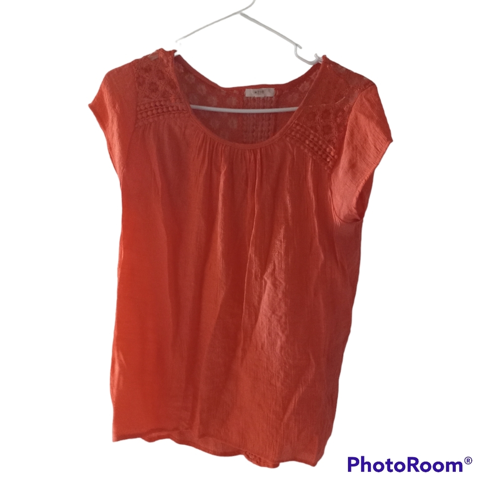Mine Orange Blouse sz Medium